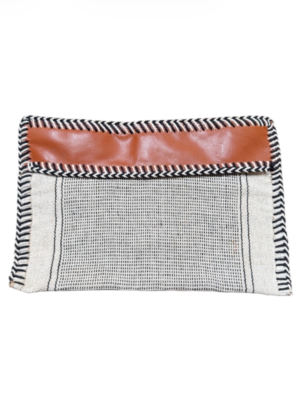 Randi & Will Collection Pulvermacher Fashion Miami woven jute cotton clutch bag